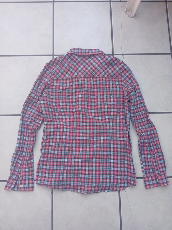 Vintage Forever 21 Red And Blue Plaid Button Down Shirt - Picture 3 of 8